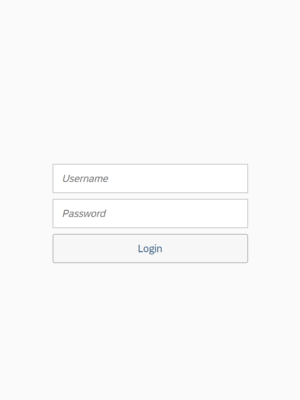 login screen of the app on mobile device