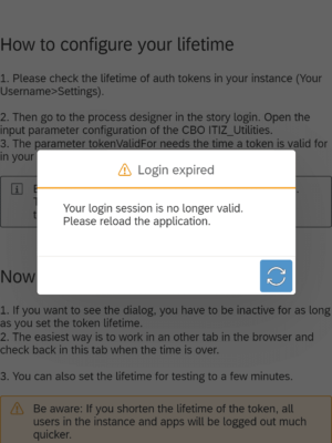 Reload dialog on a mobile device