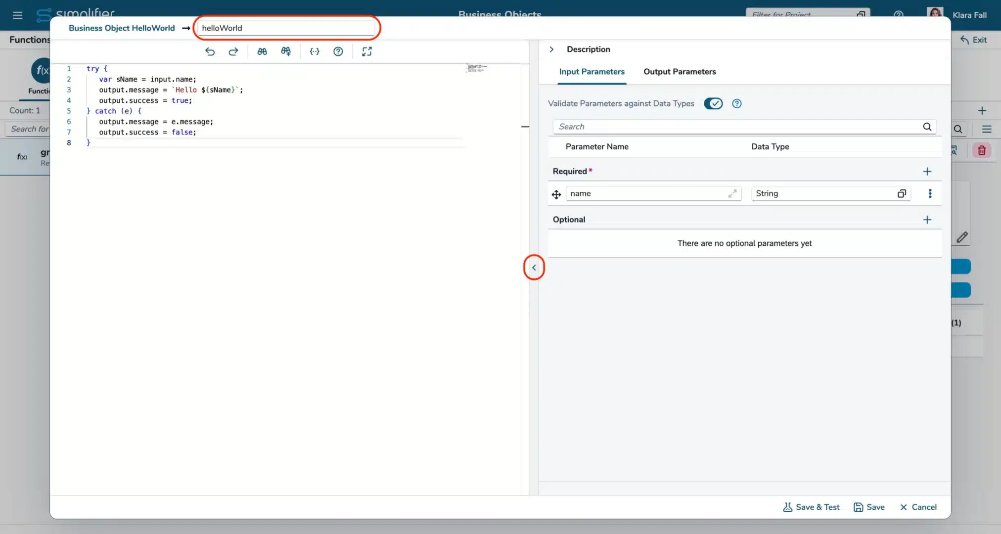 Create Business Object Function Create Business Object Function