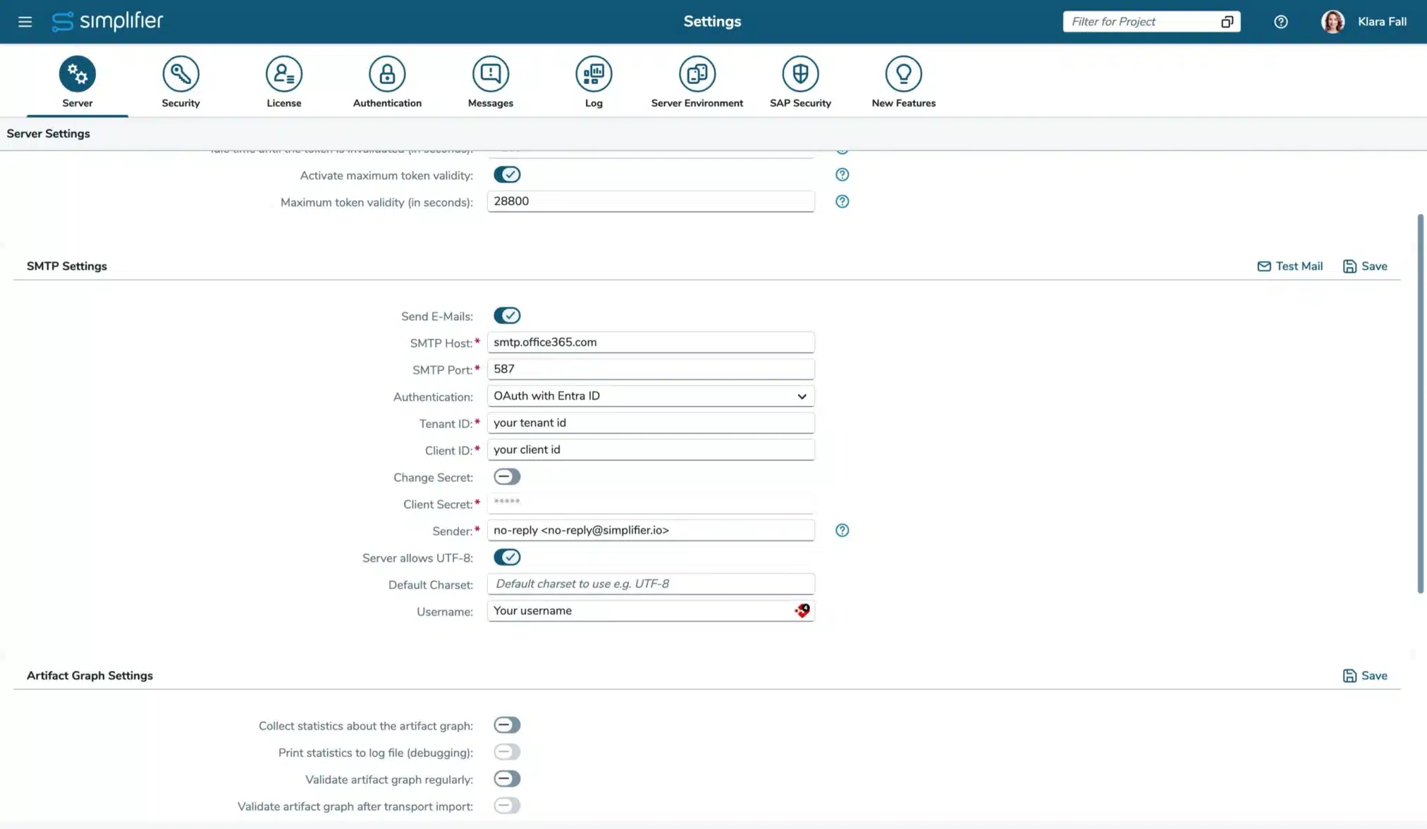 Konfigurieren von Exchange Online in den SMTP-Einstellungen Konfigurieren von Exchange Online in den SMTP-Einstellungen